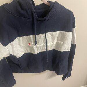 Champion Navy and White Hoodie